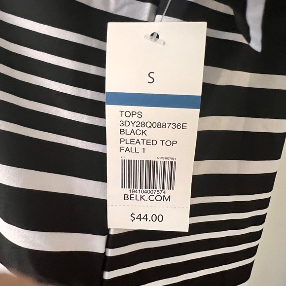 Kim Rogers NWT size Small Black & White Stripe Tunic Top with Spandex Fall - Picture 8 of 14